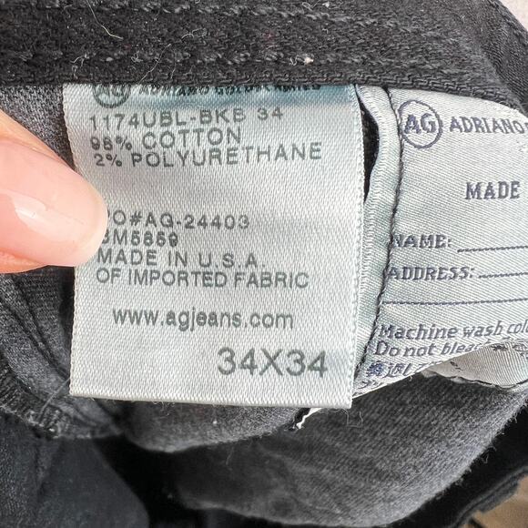 AG Adriano Goldschmied Black Cotton Blend The Graduate Tailored Leg Size 34 - Picture 7 of 8